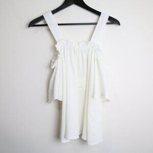 NWT Lumina Off the Shoulder Strapped Crisp White Blouse Size